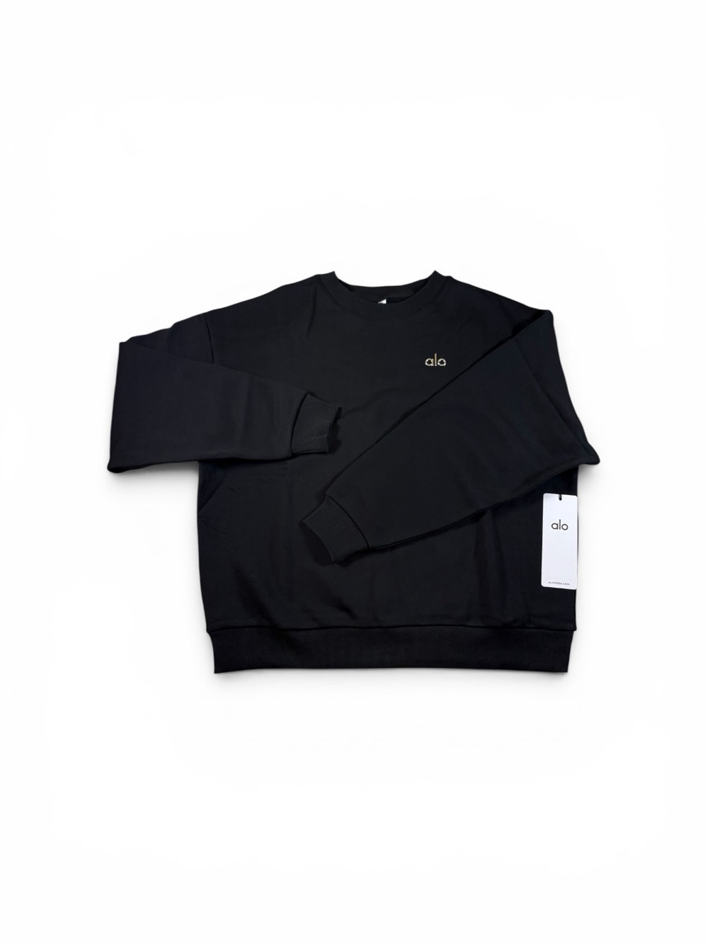 ALO Yoga Accolade Crewneck Pullover Sweatshirt - Black